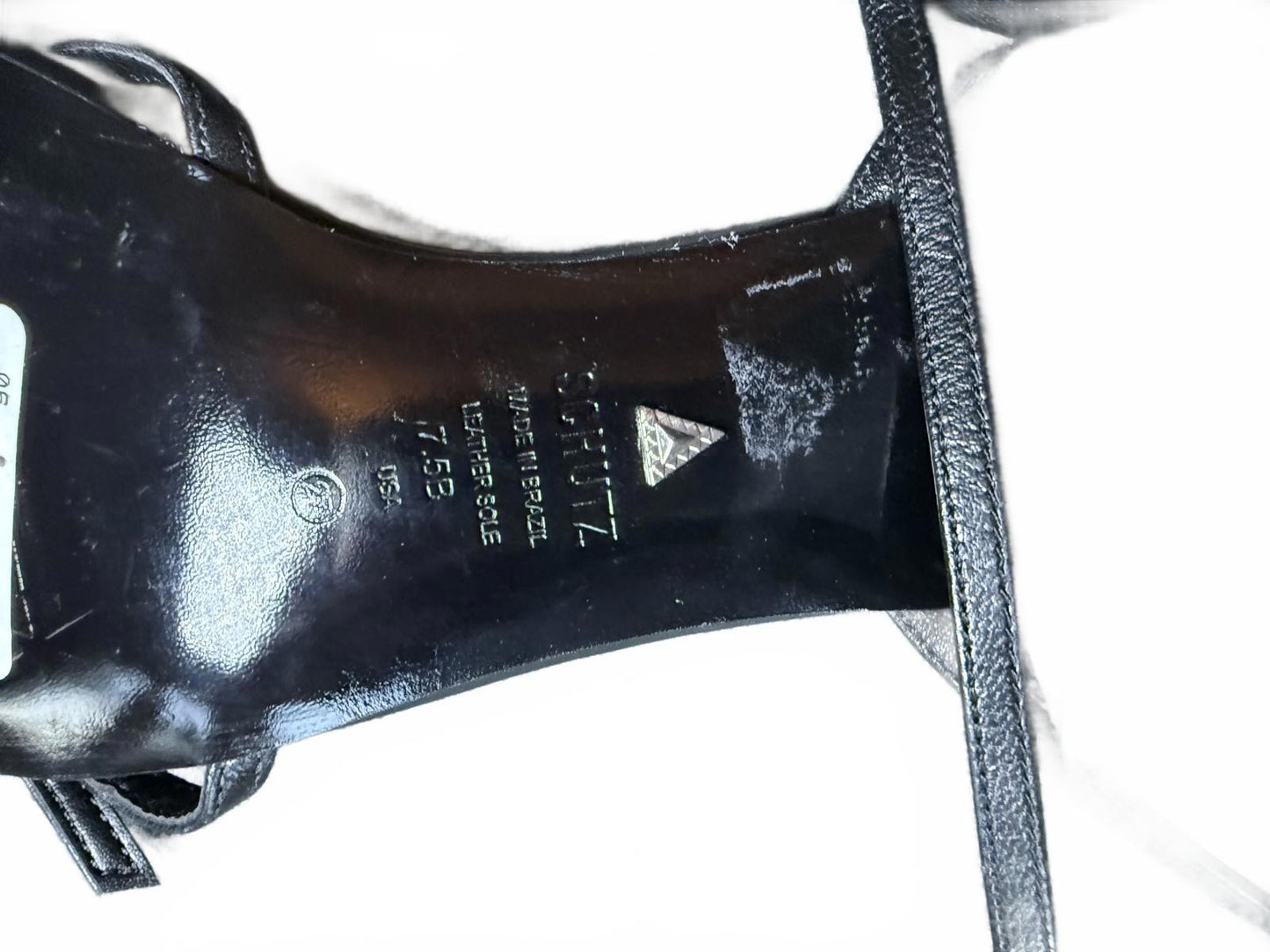 Schutz Black Strappy Block Heel Sandals, size 7.5