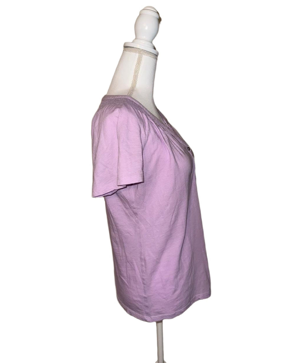 Lilly Pulitzer Henley T-Shirt, Women’s Small, Lavender Cotton