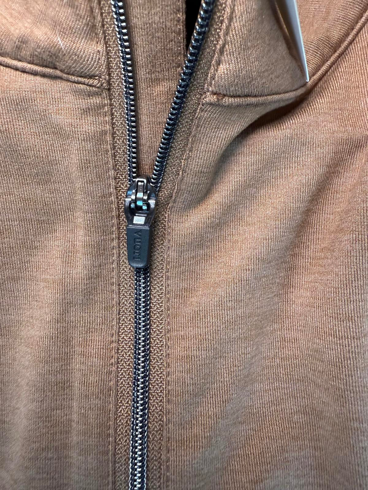 Vuori Mens Brown Long Sleeve Quarter Zip Top, Medium