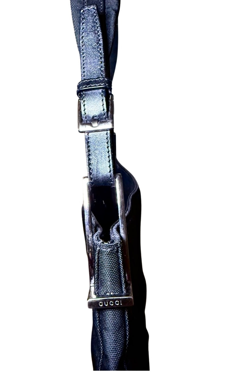 Gucci Nylon Shoulder Bag, Black