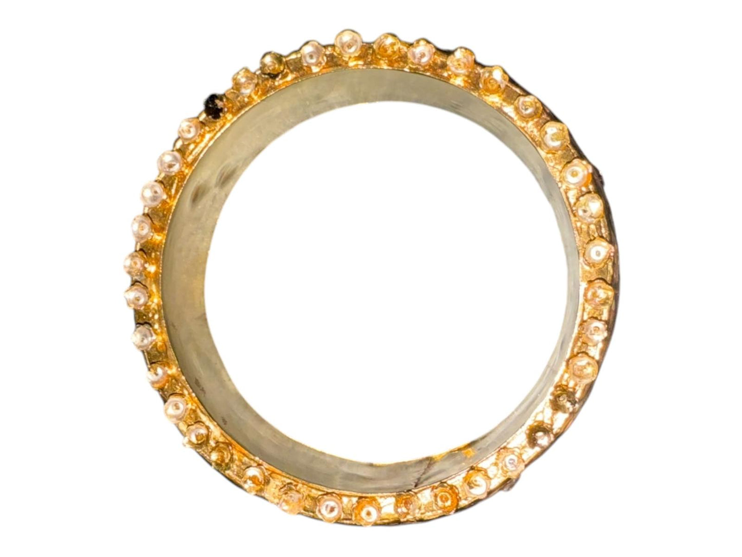 Hand-Painted Enamel Floral Gold Plated Bangle Bracelet