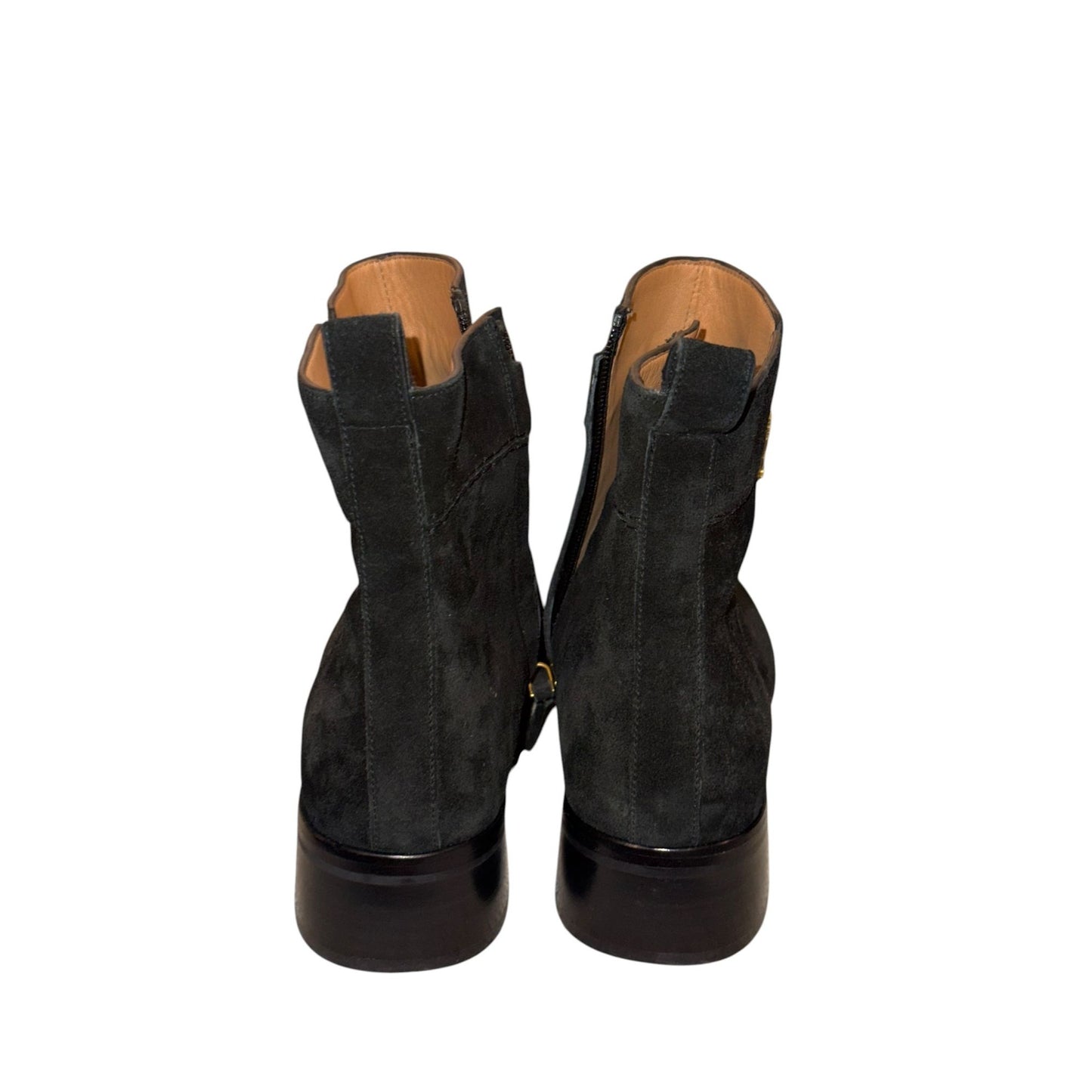 Tory Burch Black Suede Everly Flat Boots, Size 10M