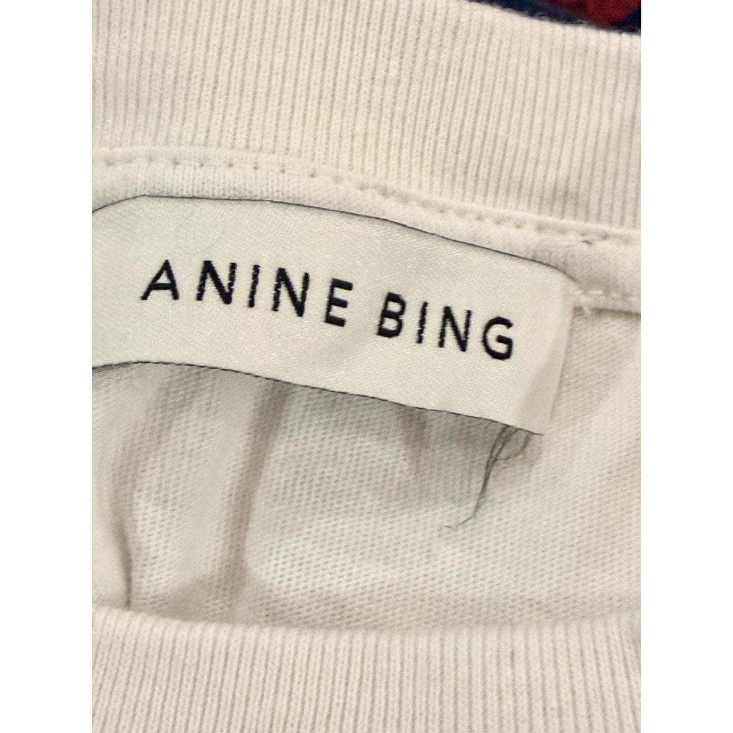 Anine Bing Womens White Long-Sleeve Cotton Top, Medium
