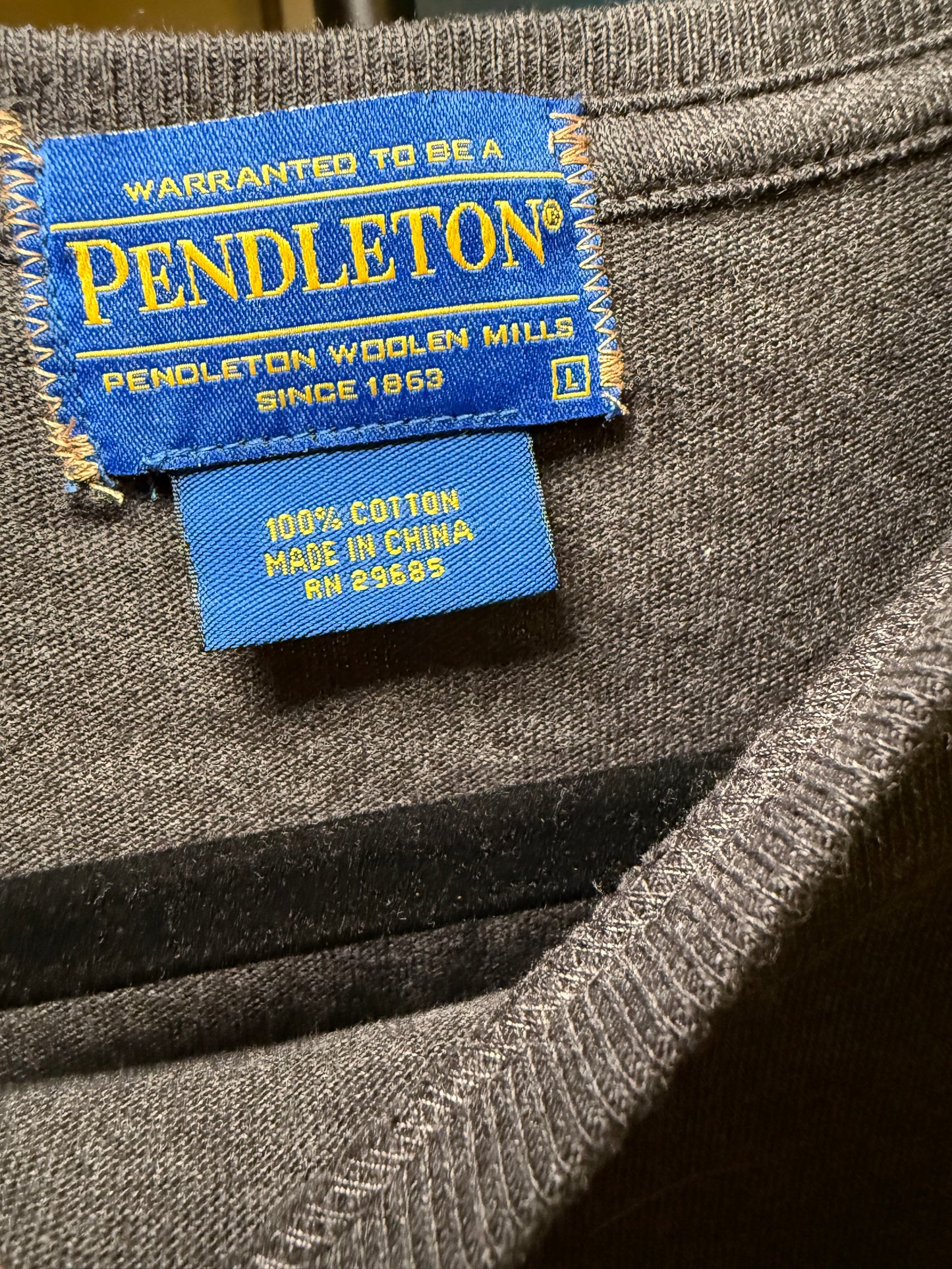 New Women’s Pendleton Heather Gray Pocket Tee, Size Large