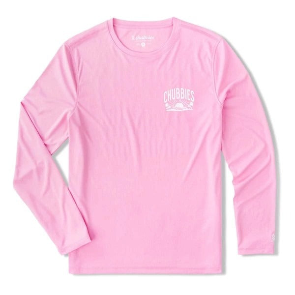 Chubbies Men's Sun Crew Rash Guard Pink & Proud, Medium MWT