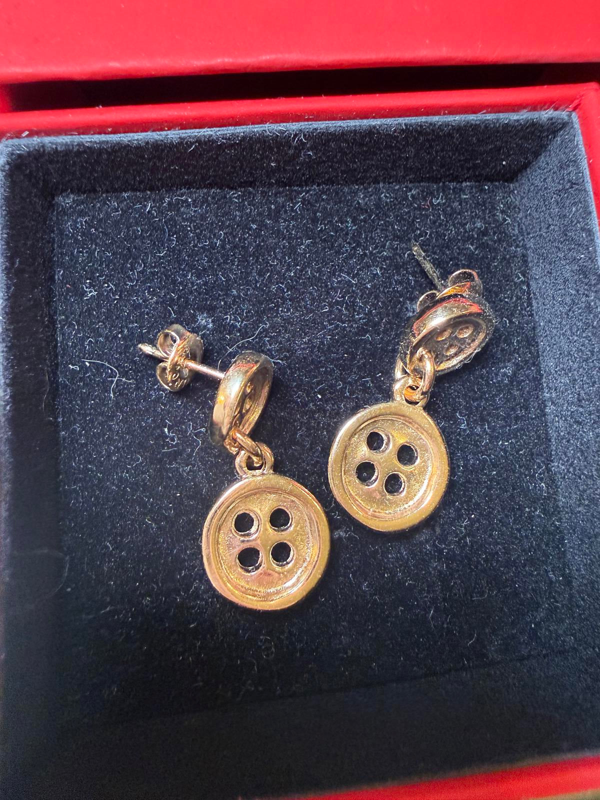 Uno de 50 Gold Button Dangle Earrings