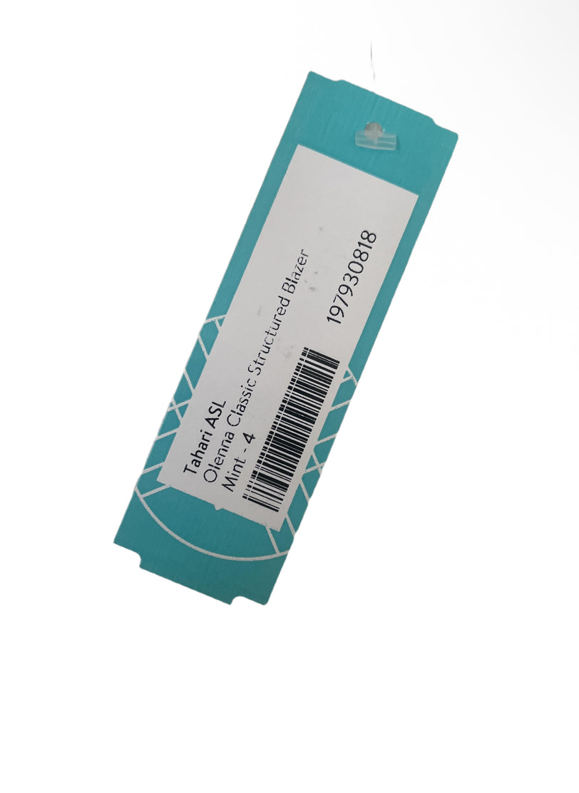 New Tahari Mint 3/4 Roll Cuff Blazer, Size 4