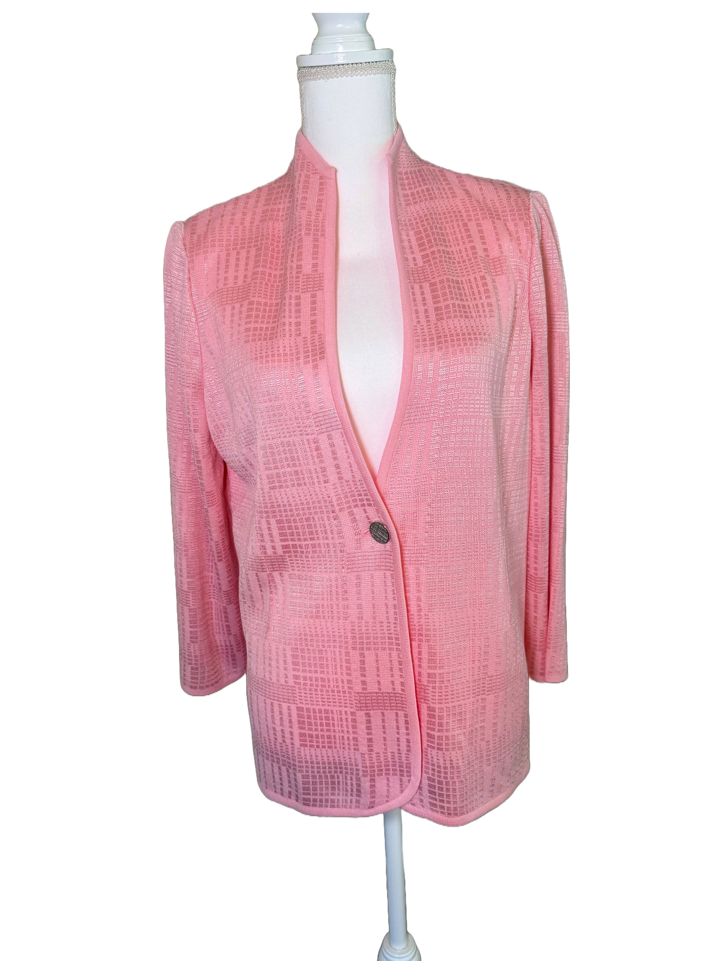 New Misook Textured Knit Cardigan, Size Medium