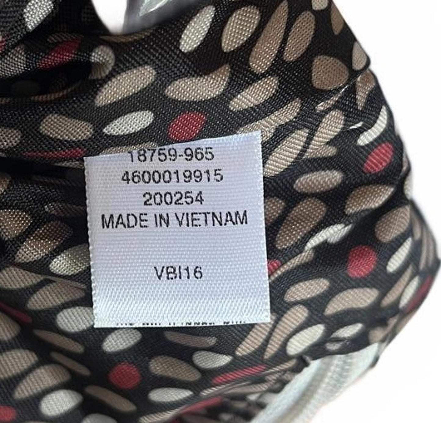 Vera Bradley White Crossbody Bag with Brown Strap