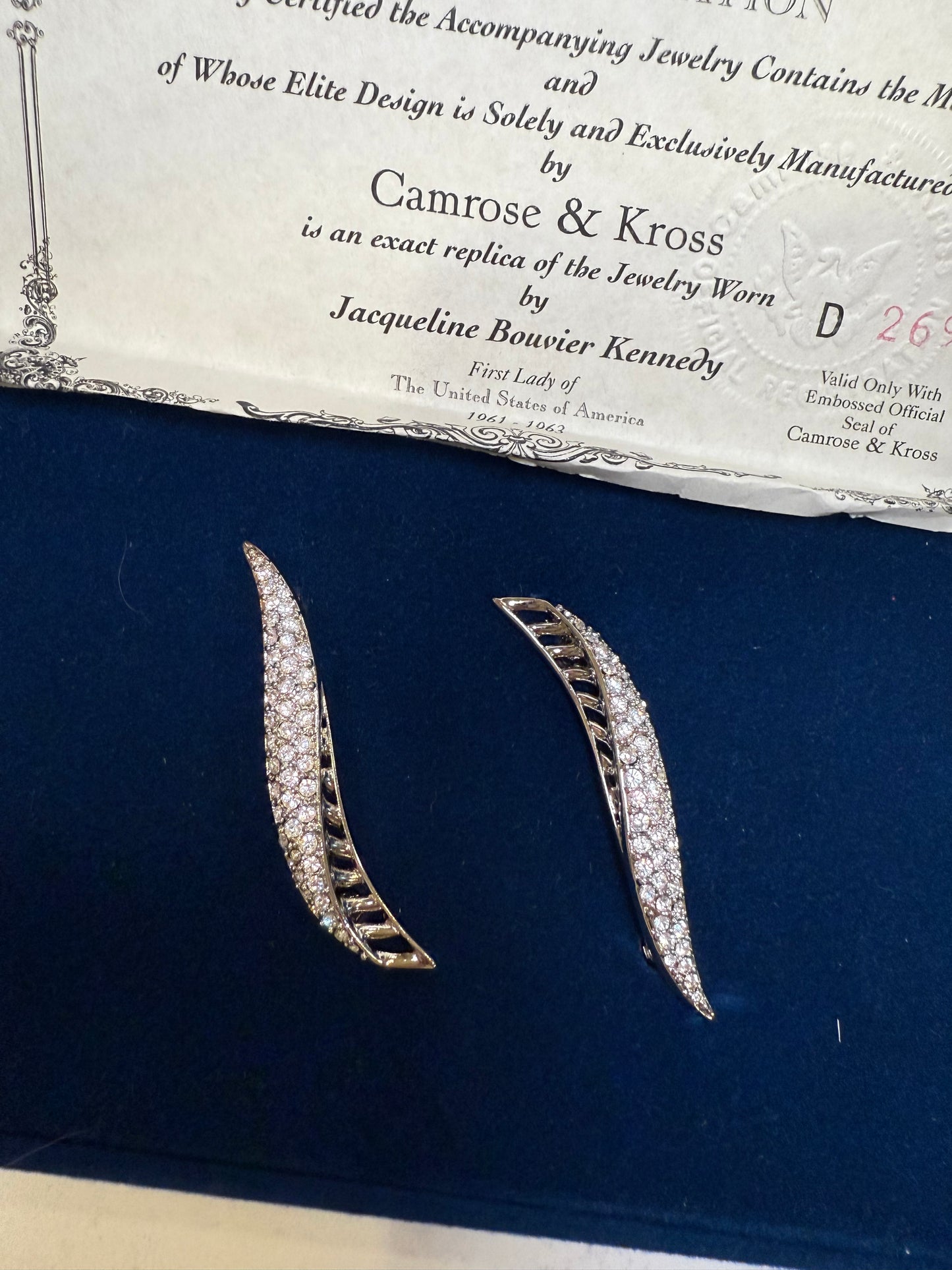 Camrose & Kross Jacqueline Kennedy Collection Silver Statement Brooch