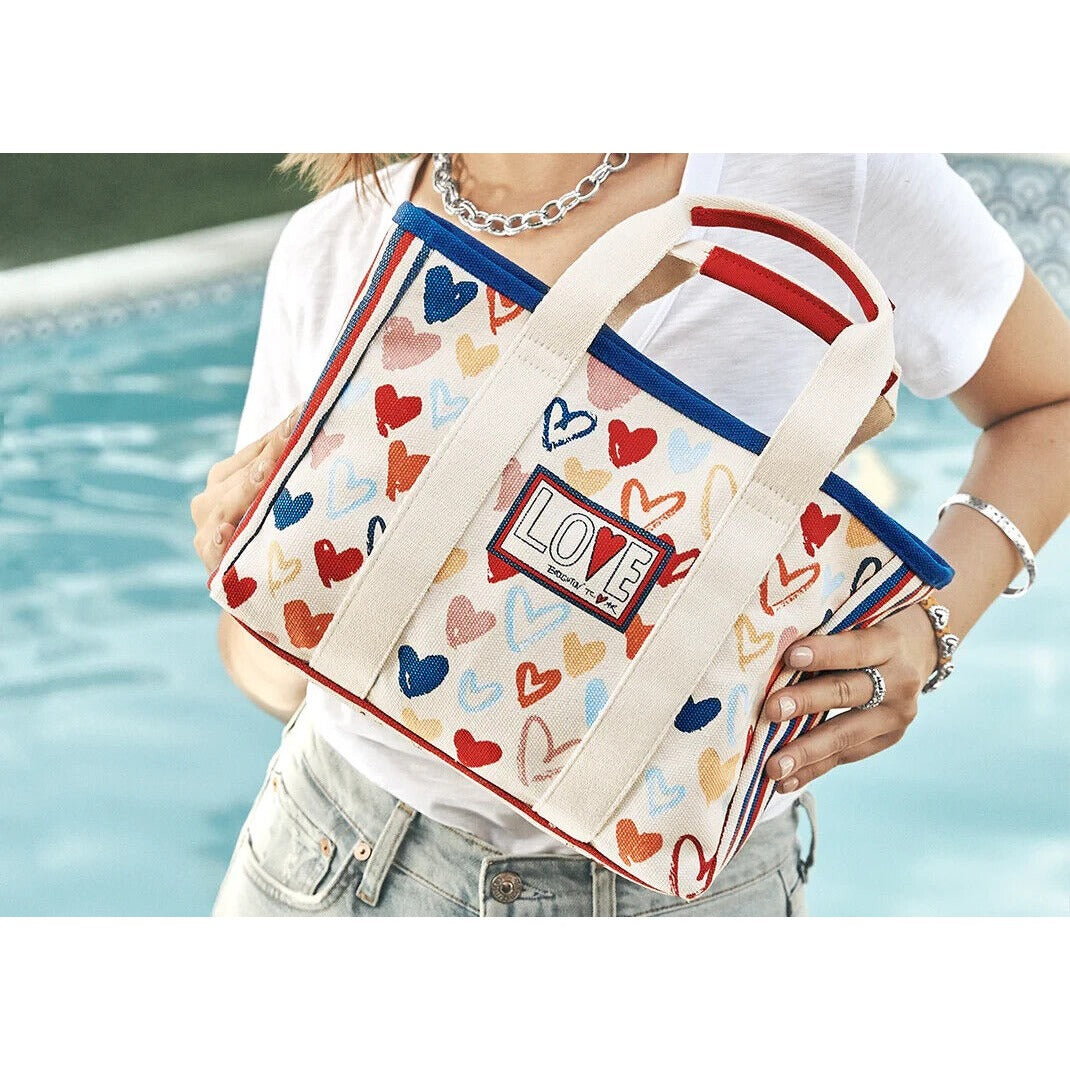 BRIGHTON “Red, White, and You” Mini Tote Canvas NEW