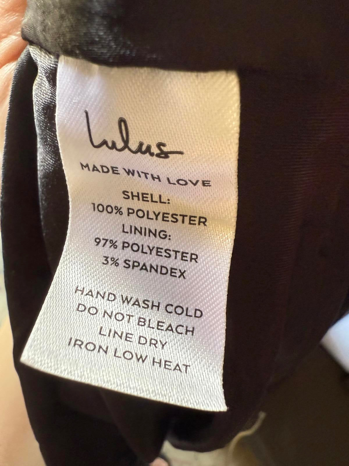 New Lulus Black Formal Dress with Tie Shoulder Straps, Size Small