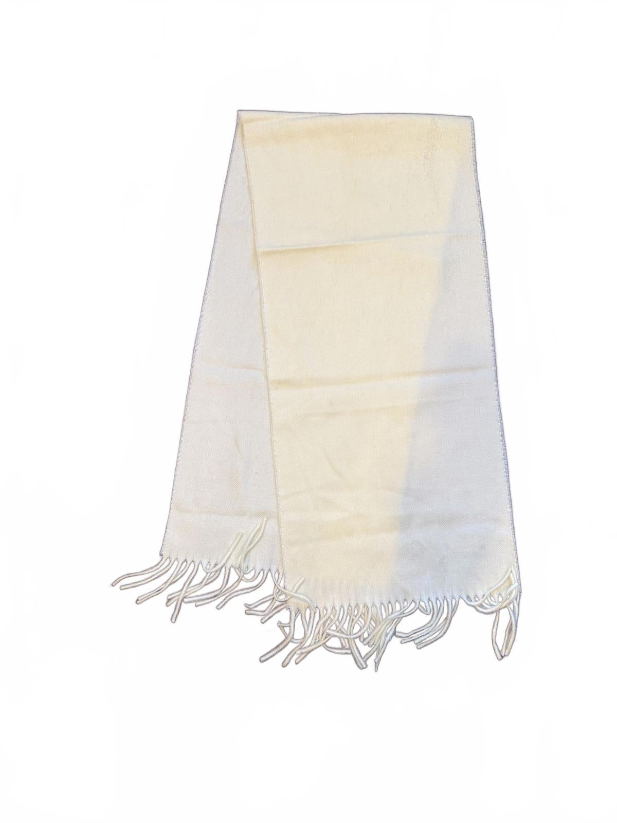 Christian Dior Vintage Cashmaire Light Yellow Scarf with Fringe