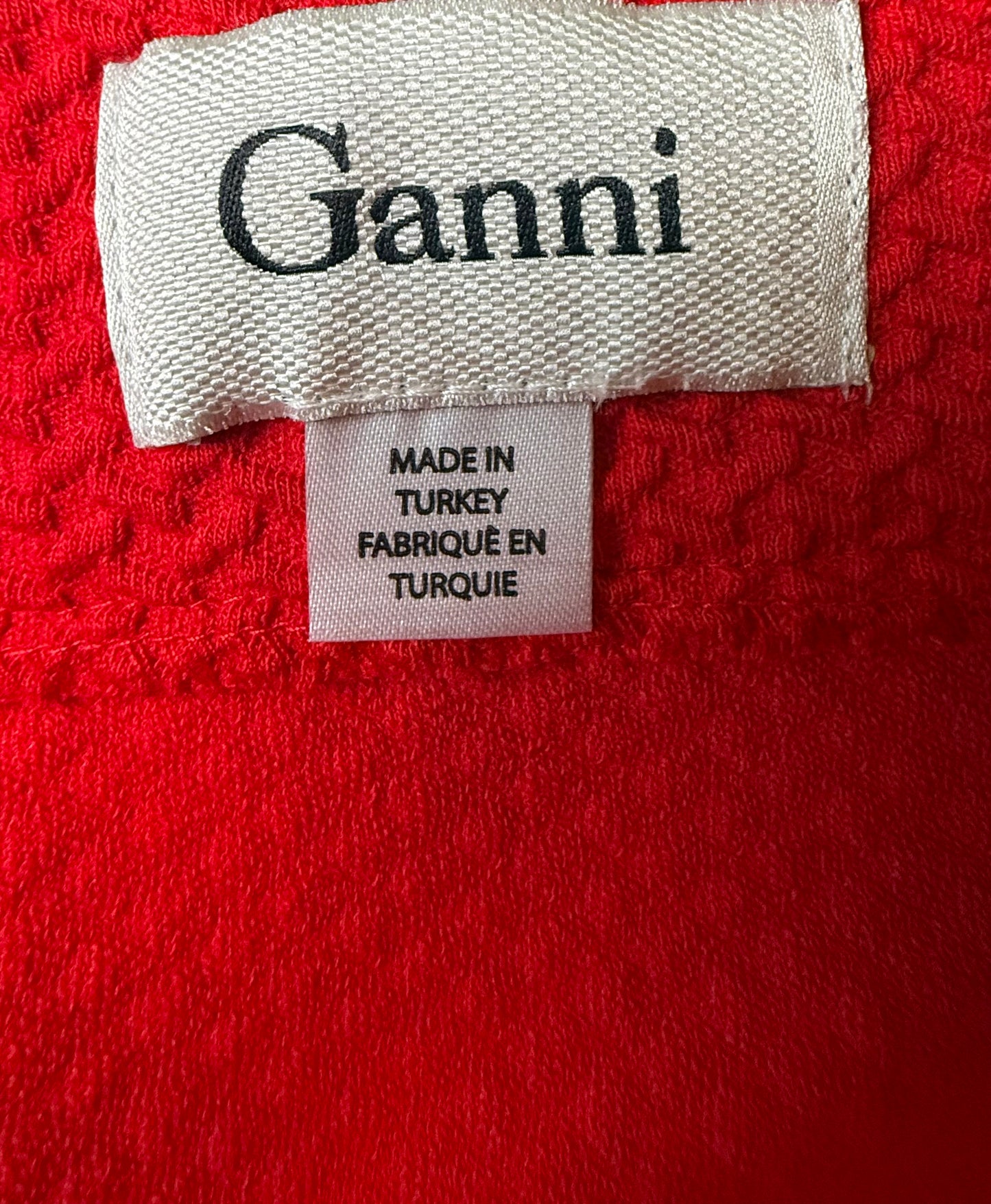 GANNI Textured Red Pencil Skirt – Size Small