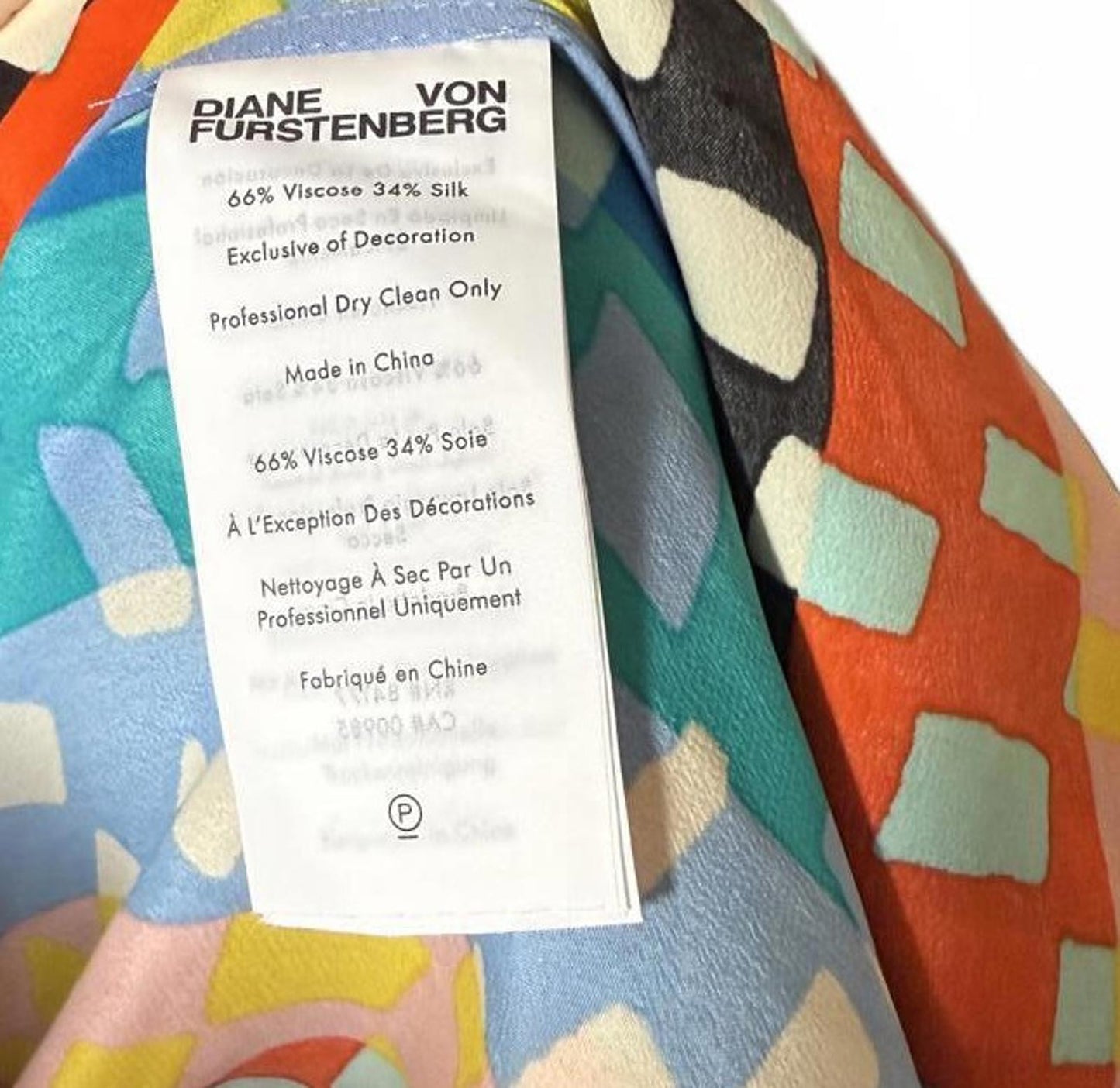 New Diane von Furstenberg Colorful Striped Silk Dress, Size Small