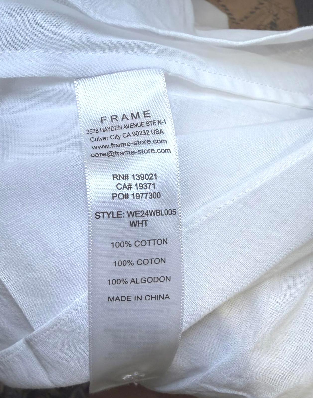 FRAME Cotton-Mousseline Blouse, XS