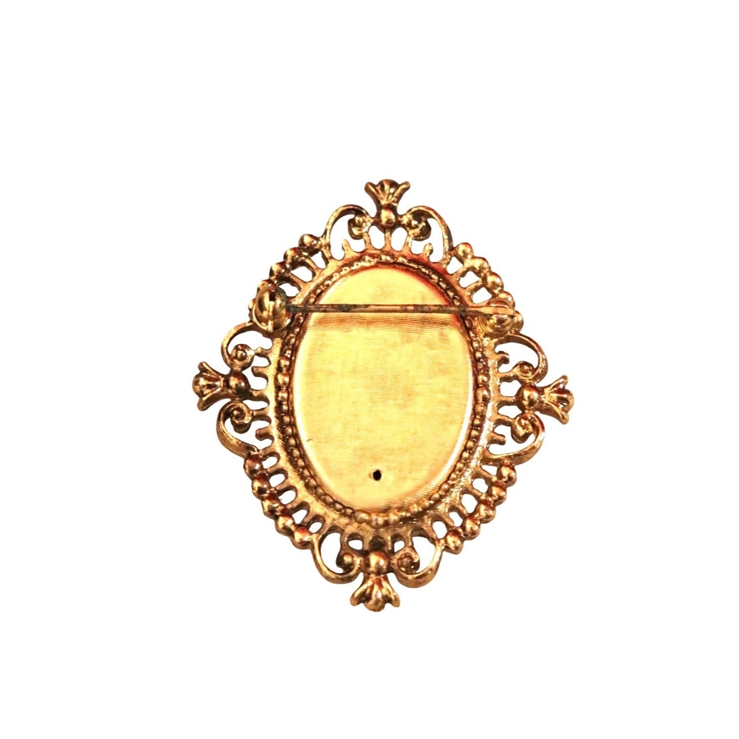 Vintage Cameo Brooch With Ornate Gold-Tone Frame