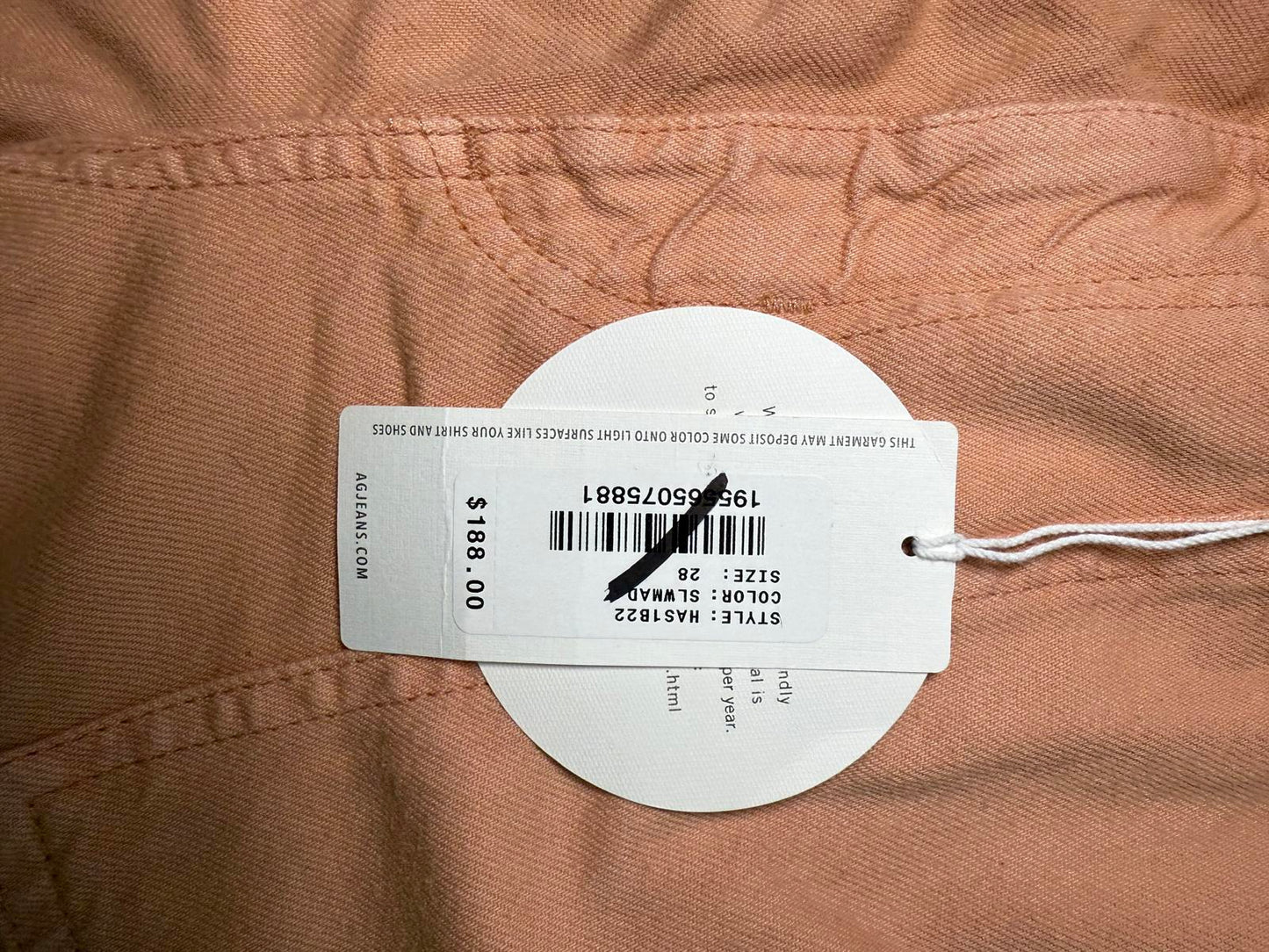 New AG Jeans Kai High Waist Shorts in Peach, 28