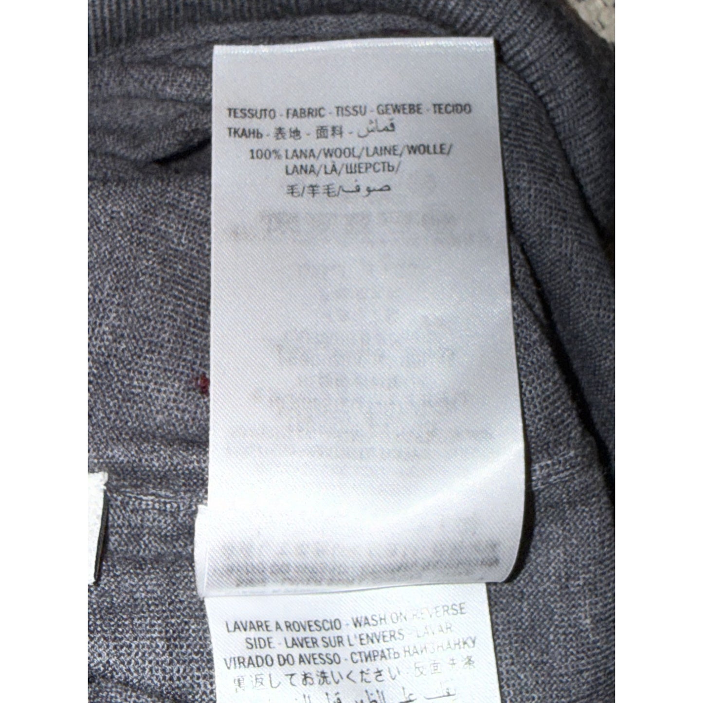 Gucci Gray Bee Embroidered V-Neck Wool Sweater, Small