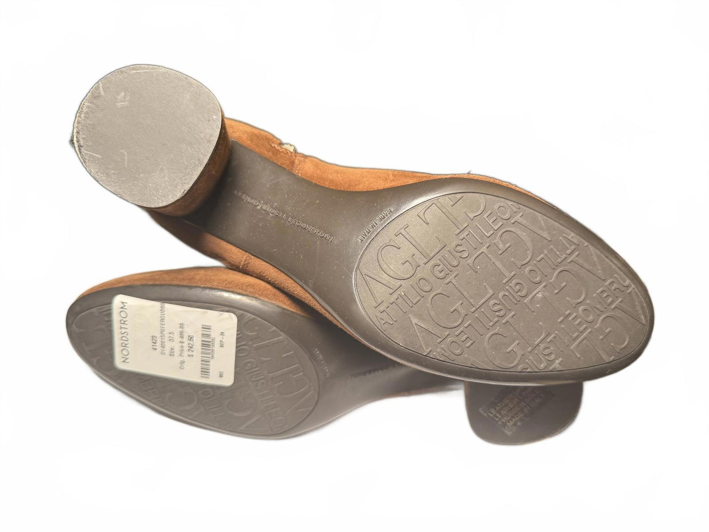 New AGL Phillipa Brown Suede Ankle Boots with Side Zippe, size 37.5