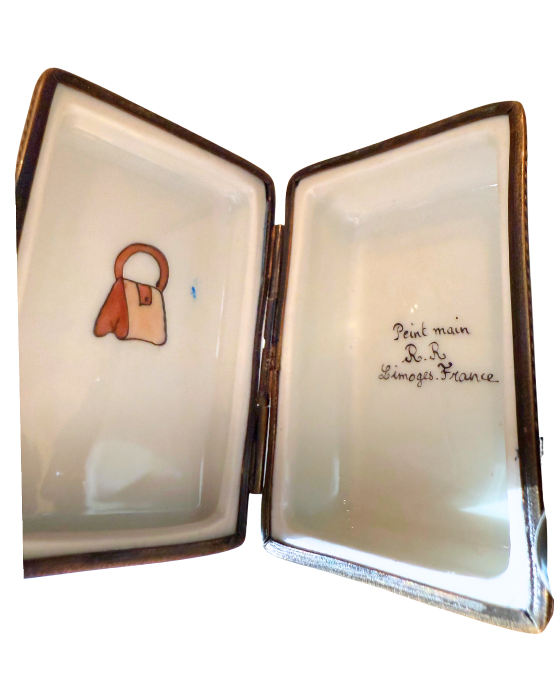 Vintage Limoges France Hand-Painted Trinket Box, High Heel Design