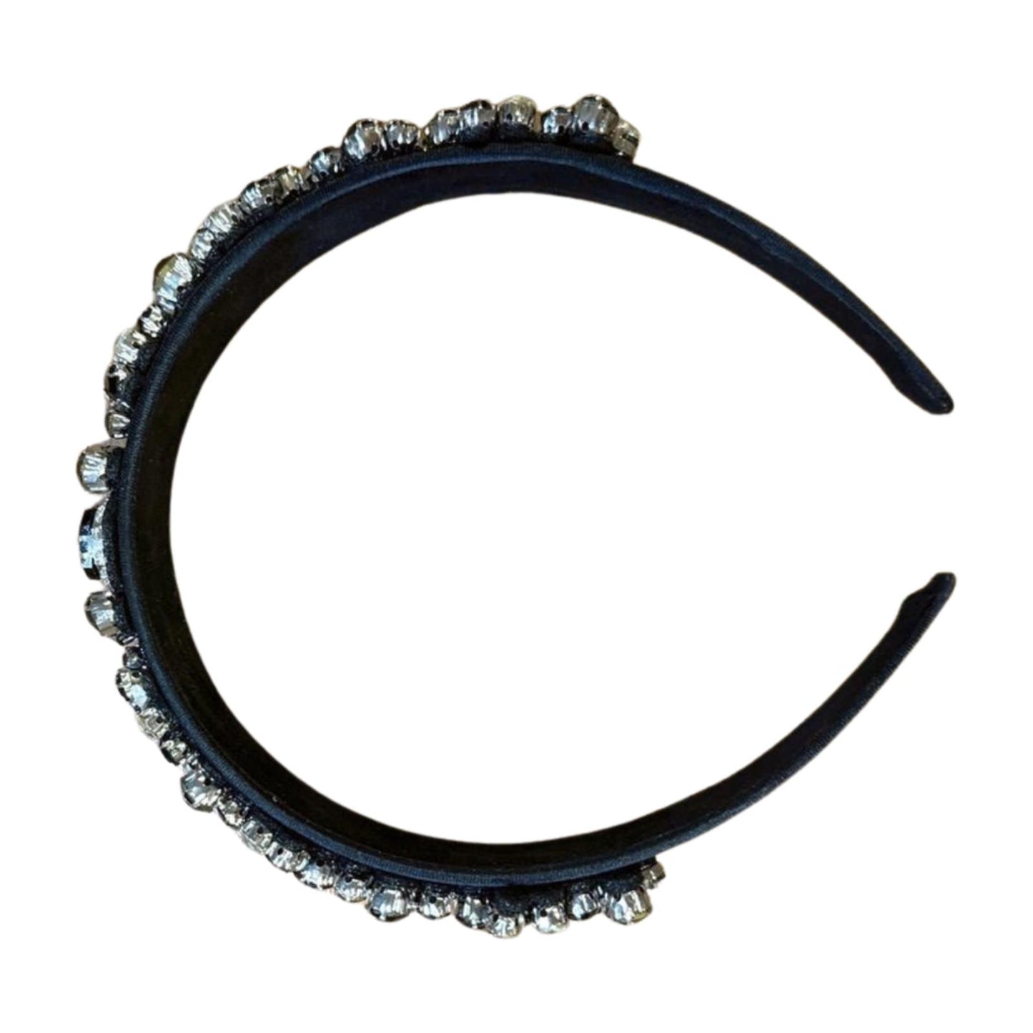 Embellished Black Jeweled Statement Headband