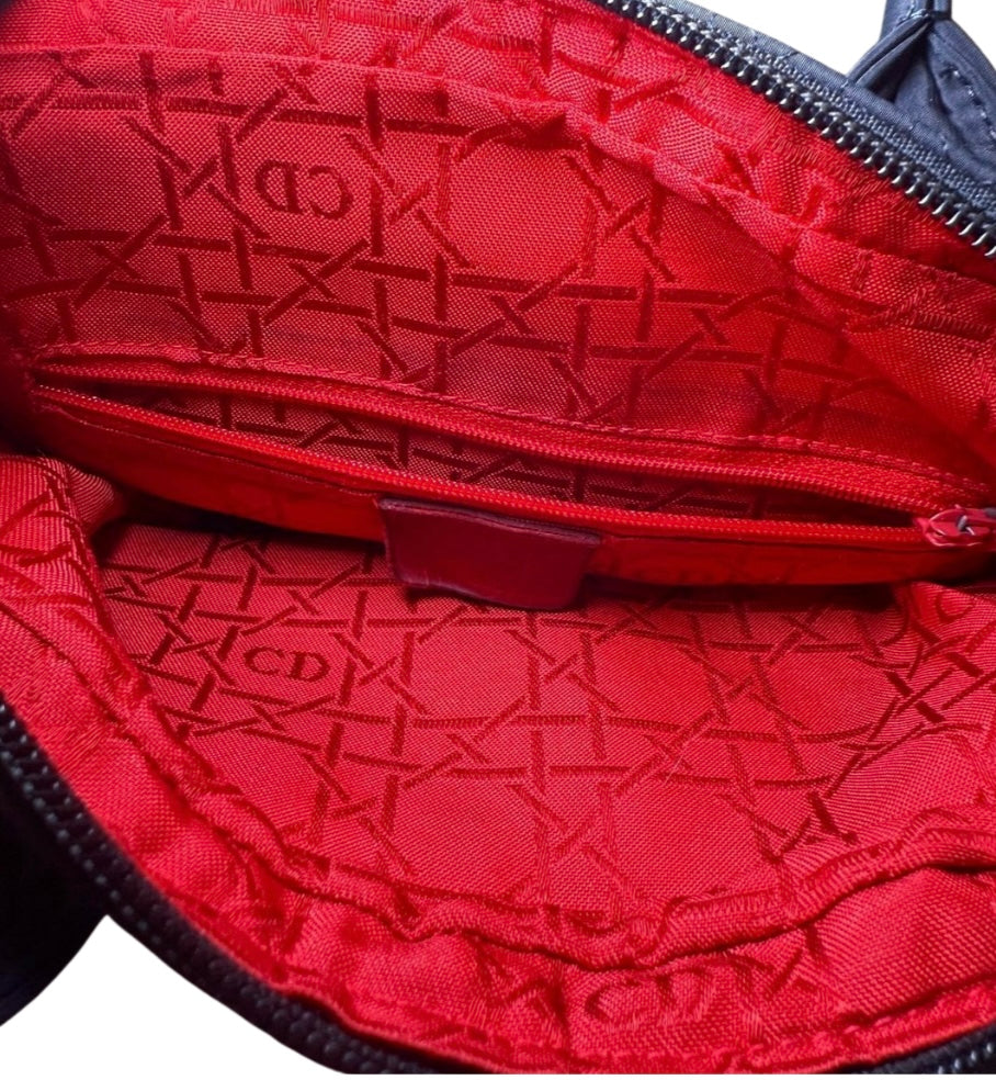 Lady Dior Cannage Medium Quilted Nylon Handbag