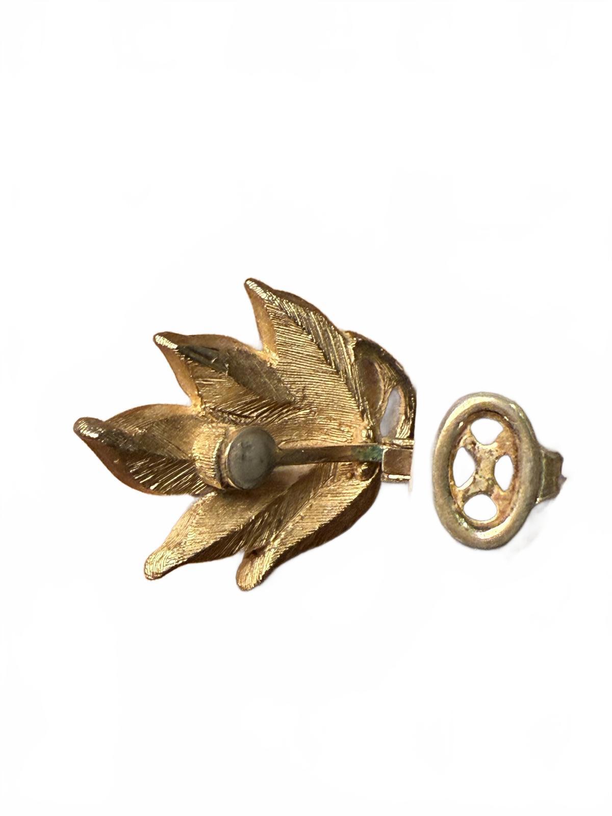 Vintage Trifari Lotus Flower Clip-On Earrings