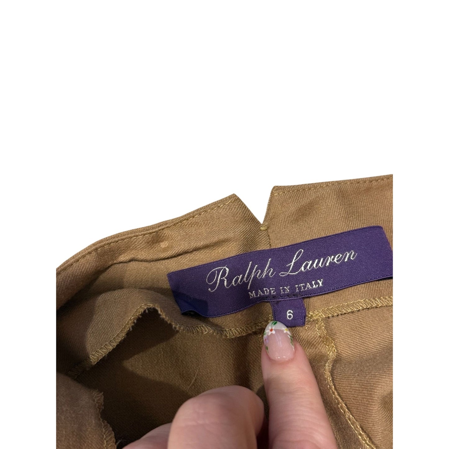 Ralph Lauren PURPLE LABEL Vintage Beige Wool Trousers Womens Size 6