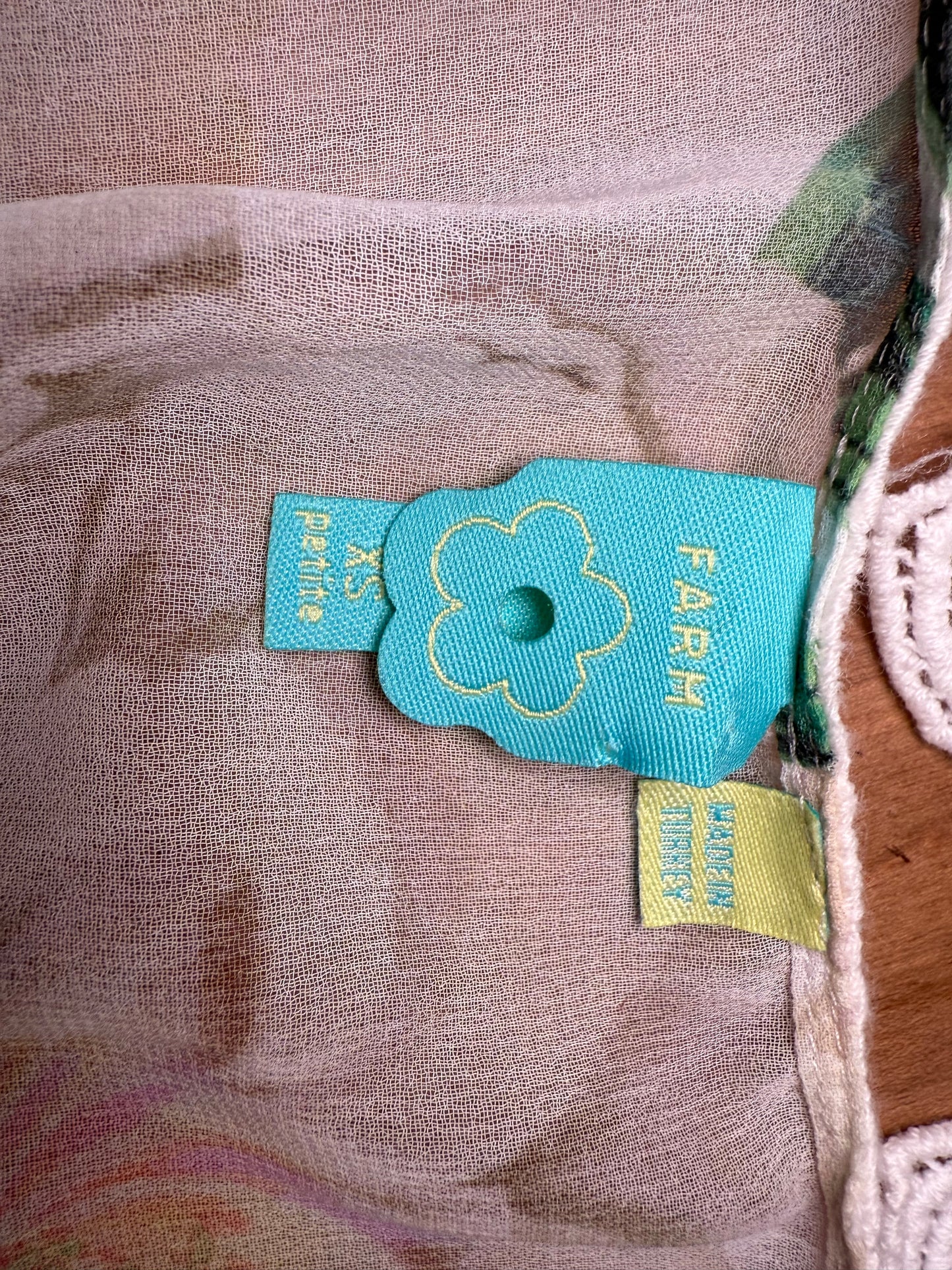 Farm Rio Dahlia Floral Crochet Trim Maxi Dress, Size XS