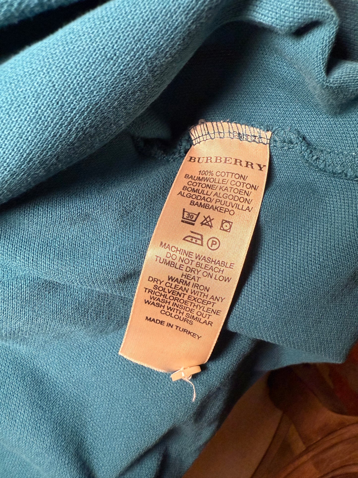 Burberry Brit Polo Shirt in Teal, Small