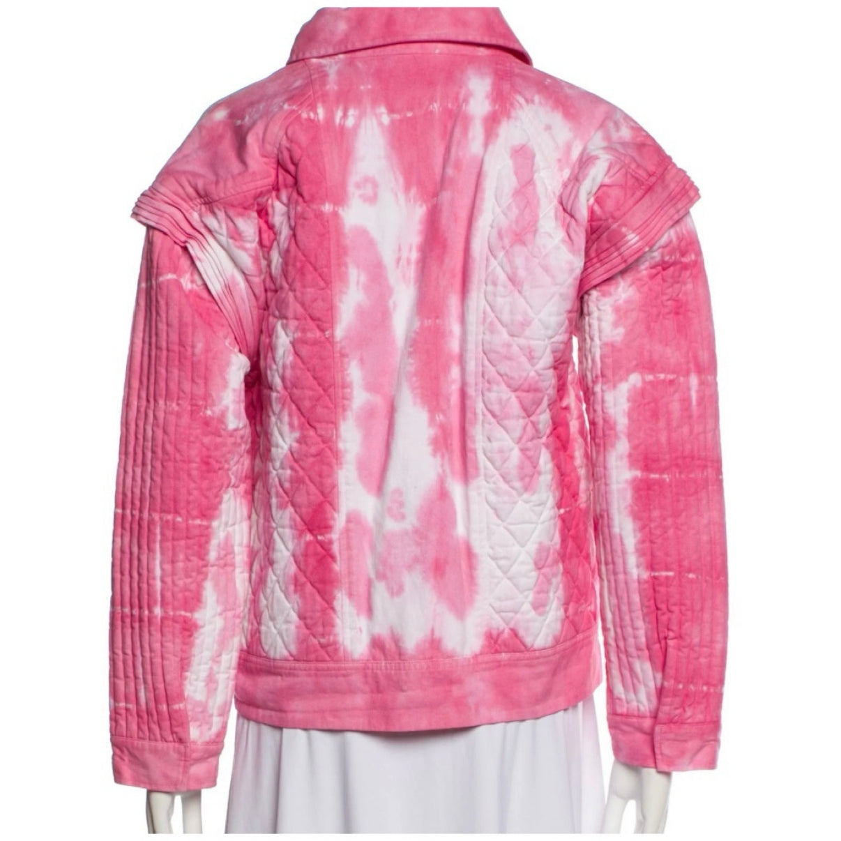 New LOVESHACKFANCY 'Adelade' Quilted Jacket in Hibiscus, XS