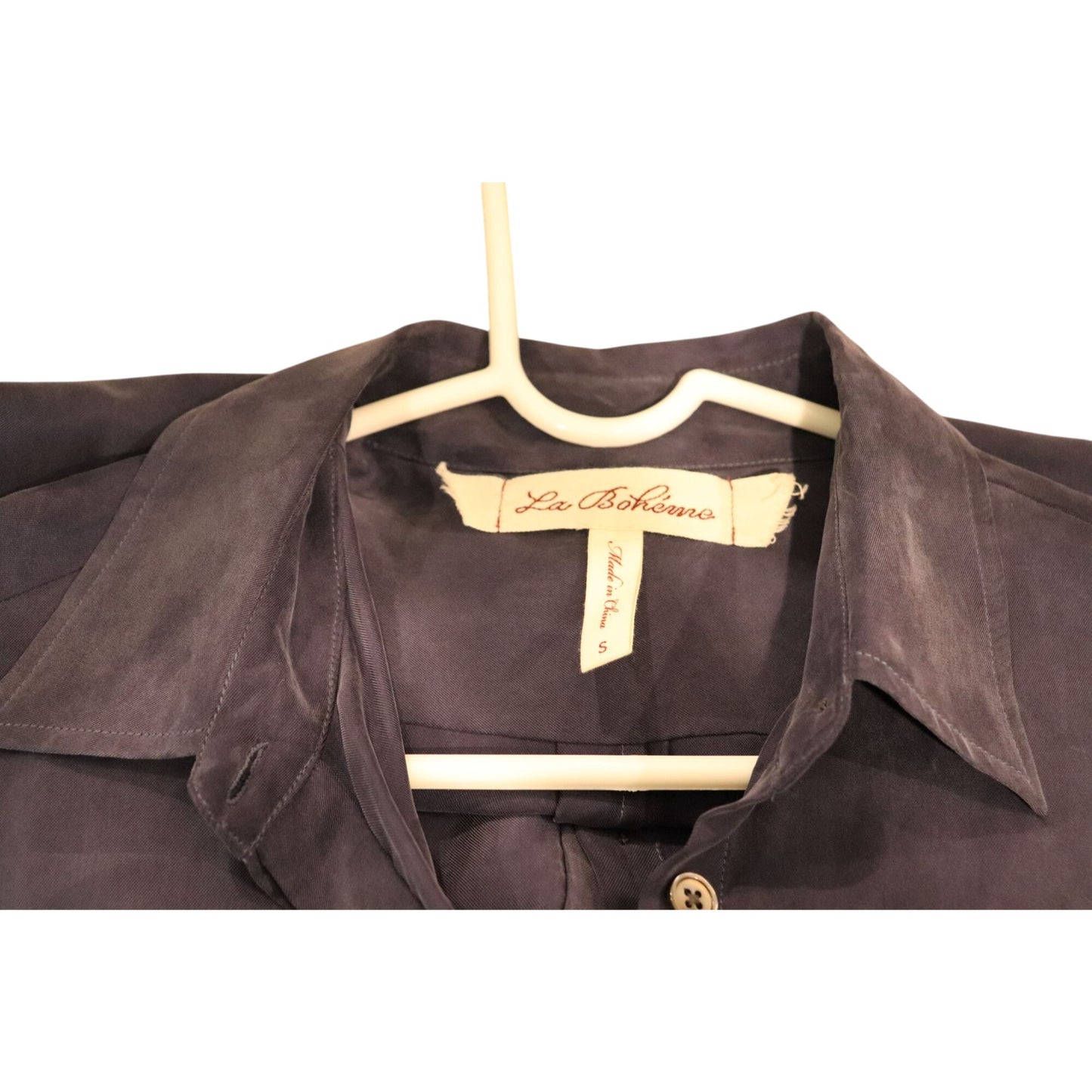 La Boheme Womens Long-Sleeve Button-Down Jumpsuit, Size S NWT