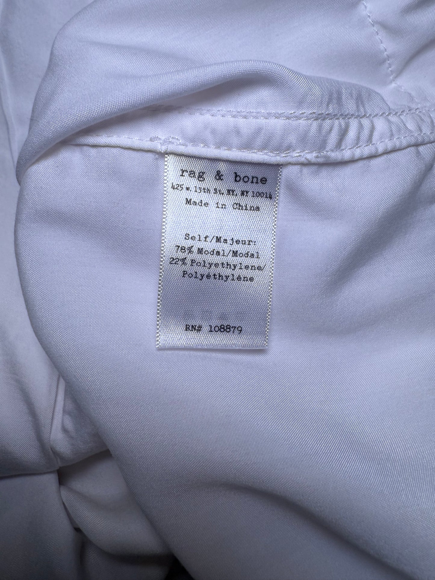 Rag & Bone White Drawstring Tunic Shirt - Size Small