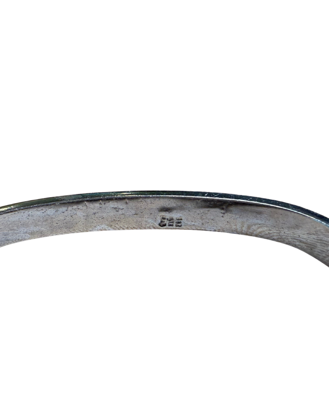 Vintage Sterling Silver Etched Hinged Square Bangle