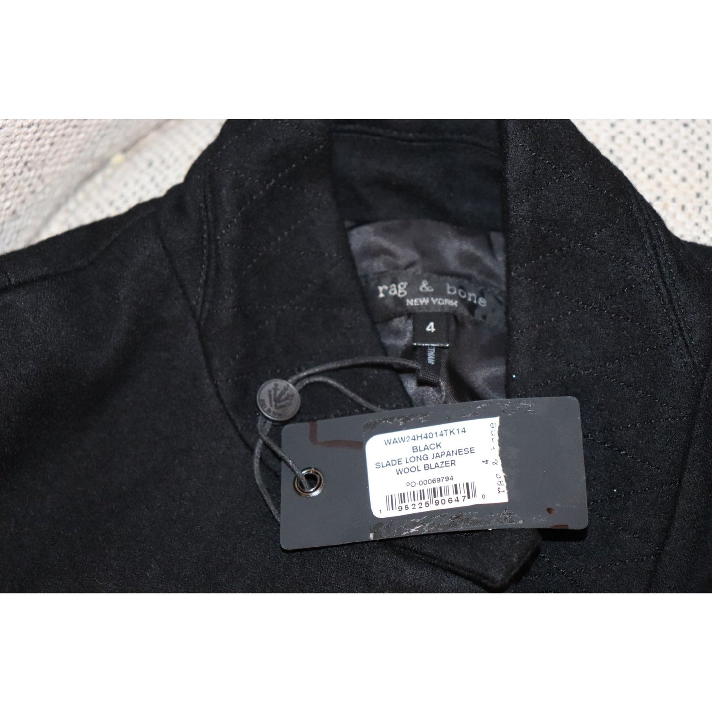 rag & bone black wool Slade blazer, Size 4 NWT