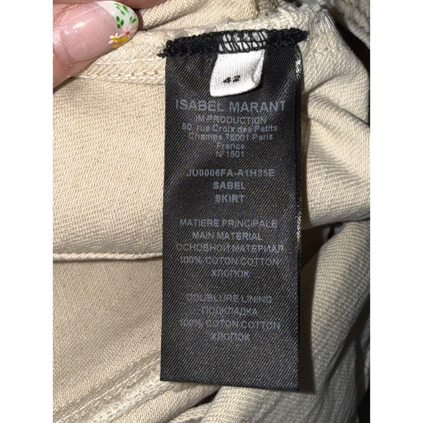 Isabel Marant Étoile Beige Button-Front Mini Skirt Size 42/US 10