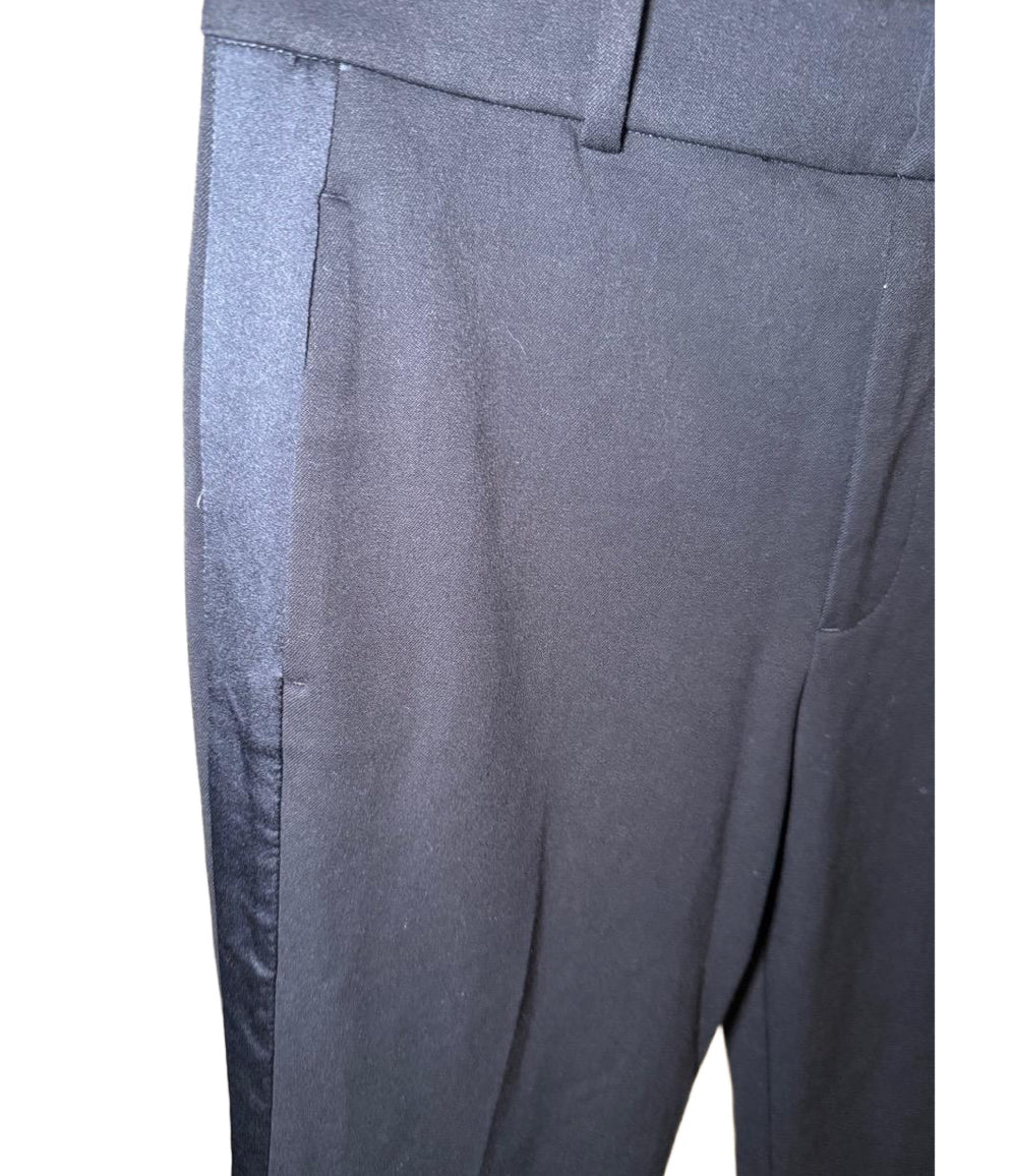 New Favorite Daughter Womens Size 2 Black Tuxedo Pant Satin Stripe