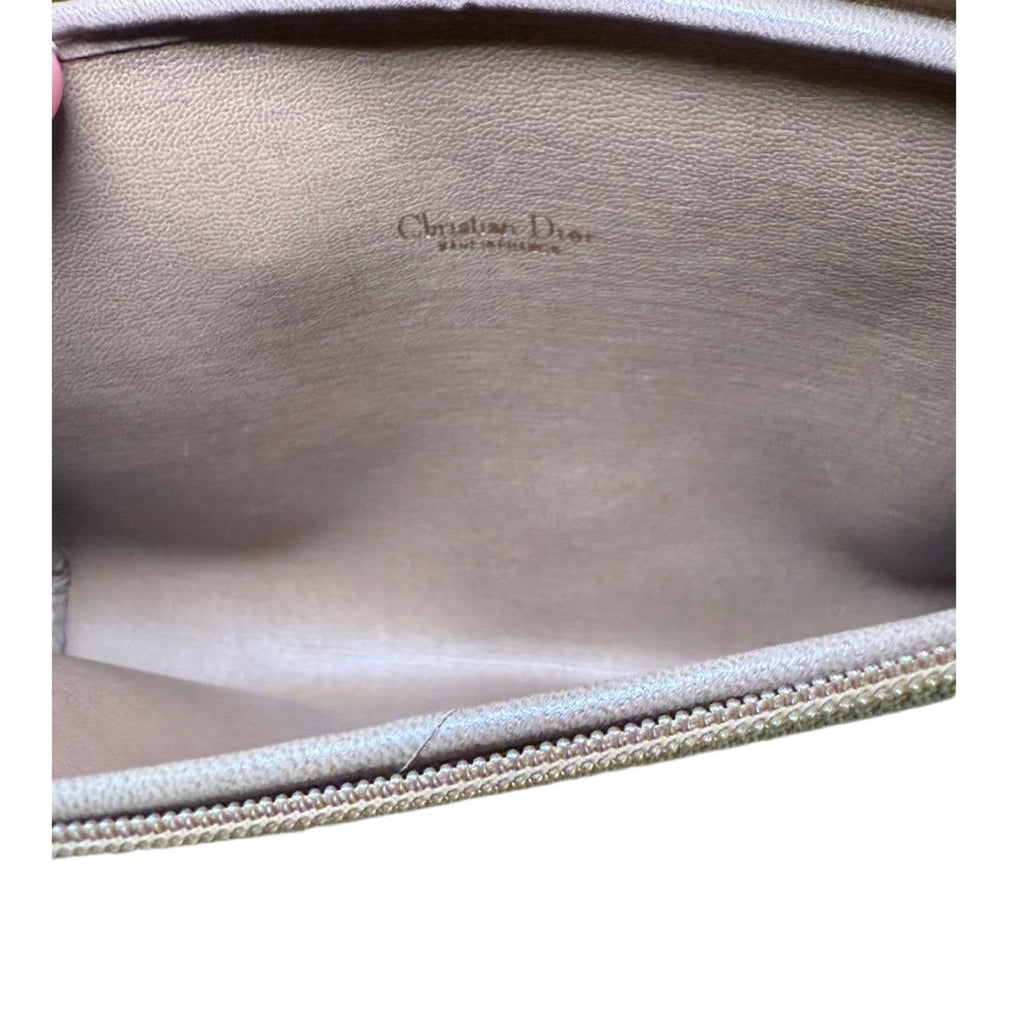 Vintage Christian Dior Tan Honeycomb Oblique Handbag/Pouch