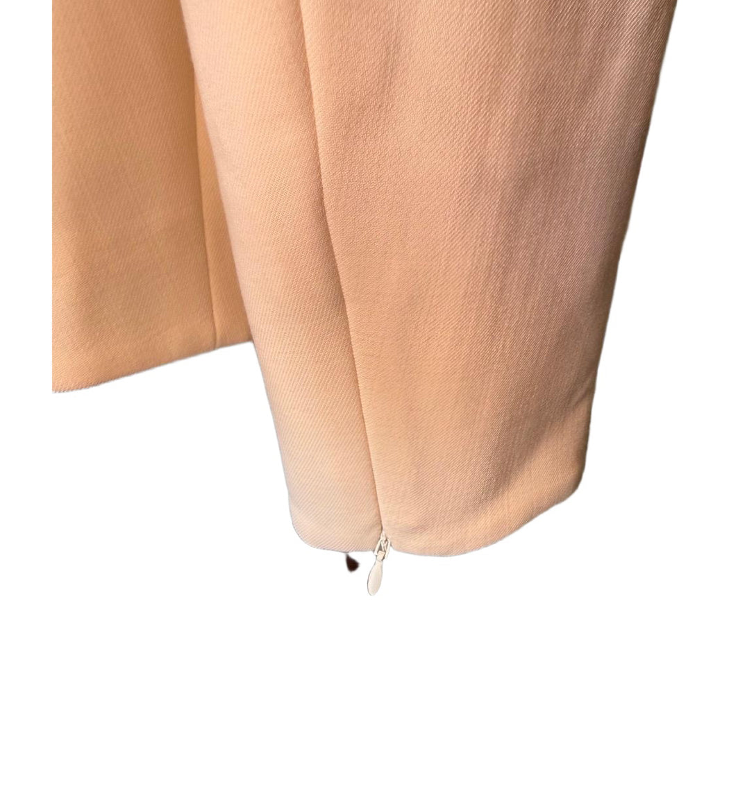 ESCADA Womens Blazer Size 42 Cream Peplum Collarless Full-Zip Front