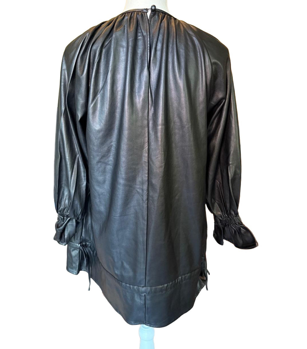 New Dolce Cabo Womens Tunic/mini dress Size XS Black Faux Leather