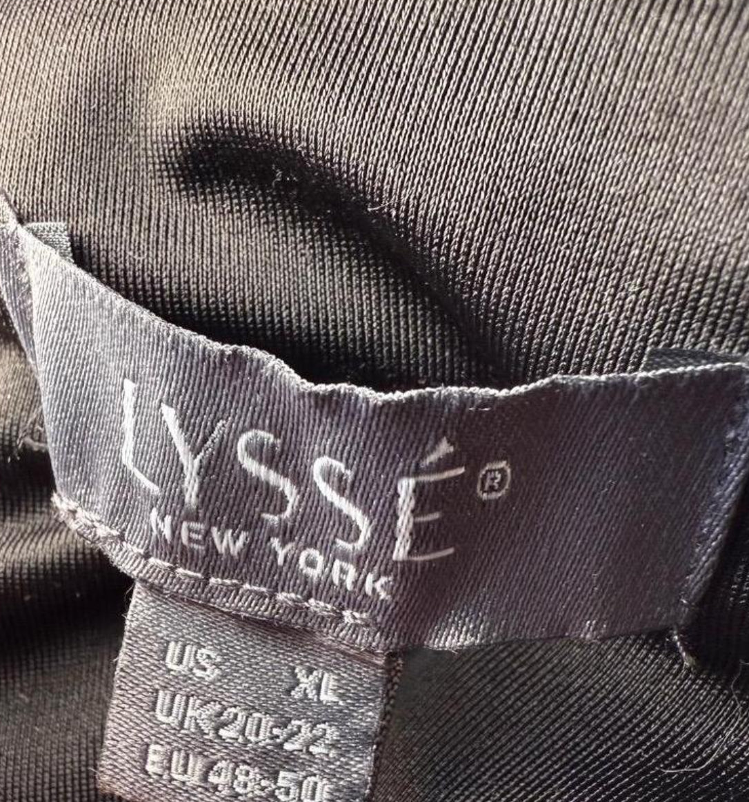 LYSSE New York Pants Womens Size XL Black Wide Leg Faux Leather