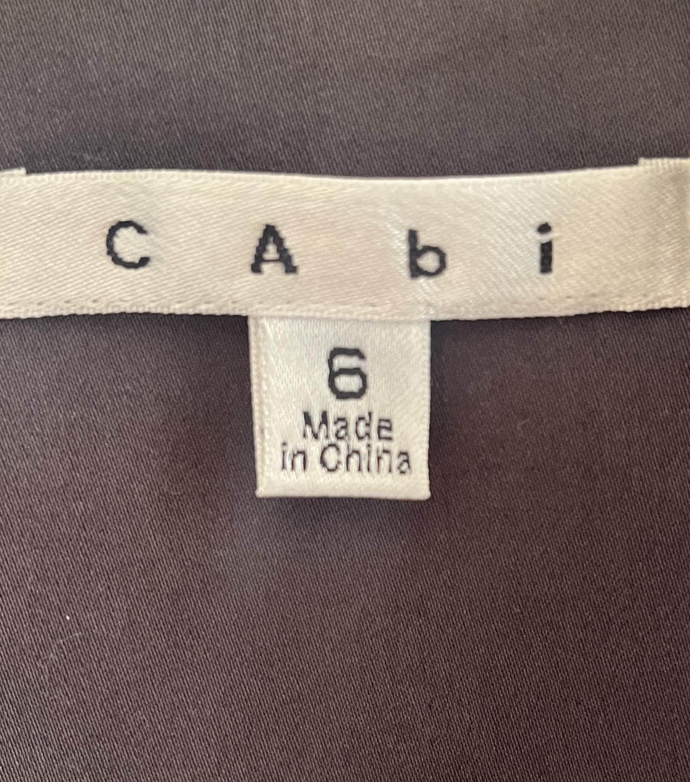 Cabi Dark Gray/Black Belted Jacket Womens Size 6