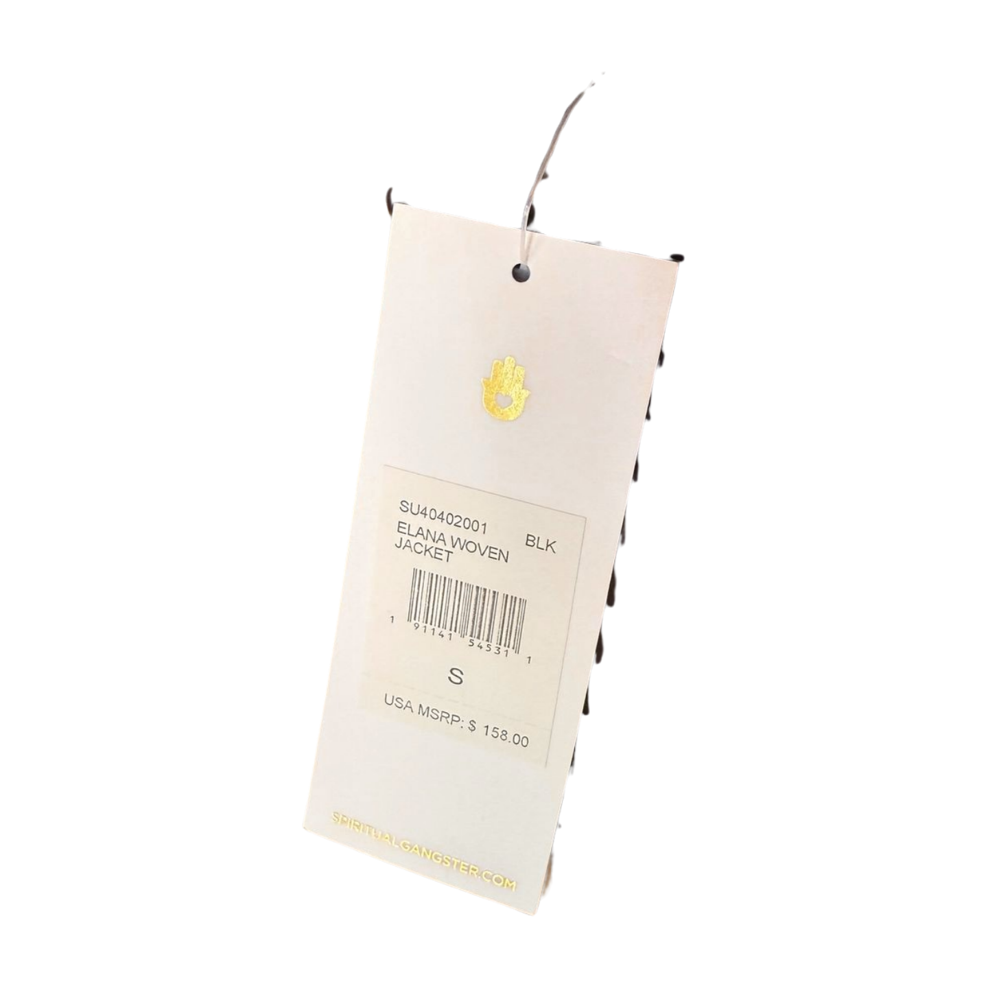 New Spiritual Gangster Cropped Black Lightweight Women's Zip-Up Jacket, Size Small and Medium