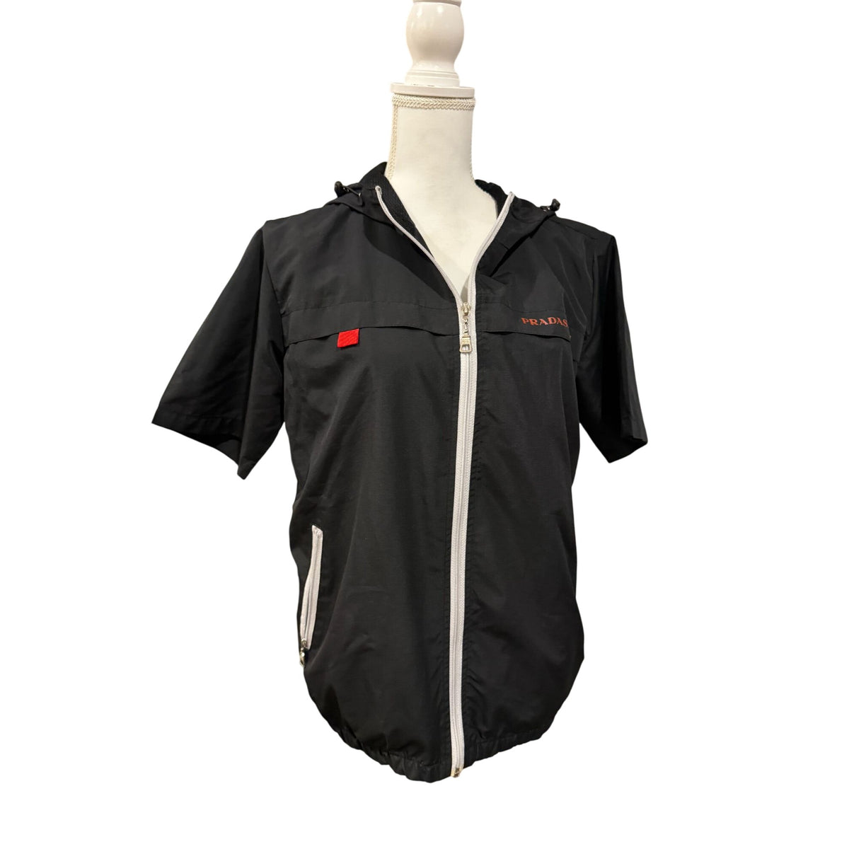 Prada Sport Hooded Short-Sleeve Windbreaker Jacket