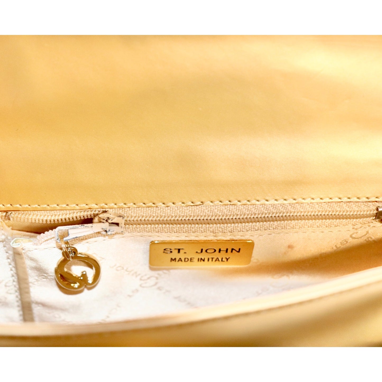 St. John Leather Gold Vintage Shoulder Bag