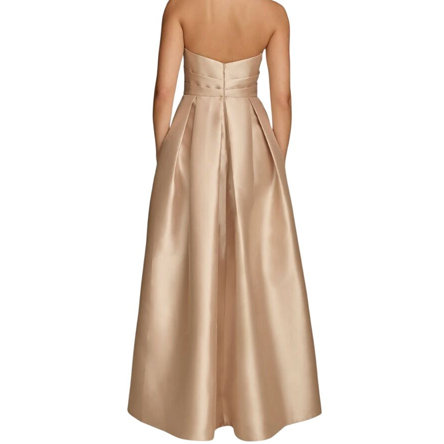 Donna Karan New York Strapless Gown Champagne Gold Size 14 NWOT