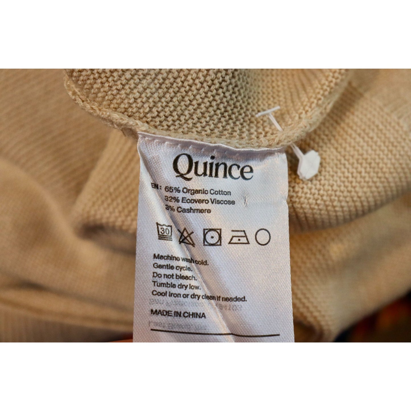 Quince Lightweight Cotton Cashmere Link-Stitch Dolman Sweater L NWOT