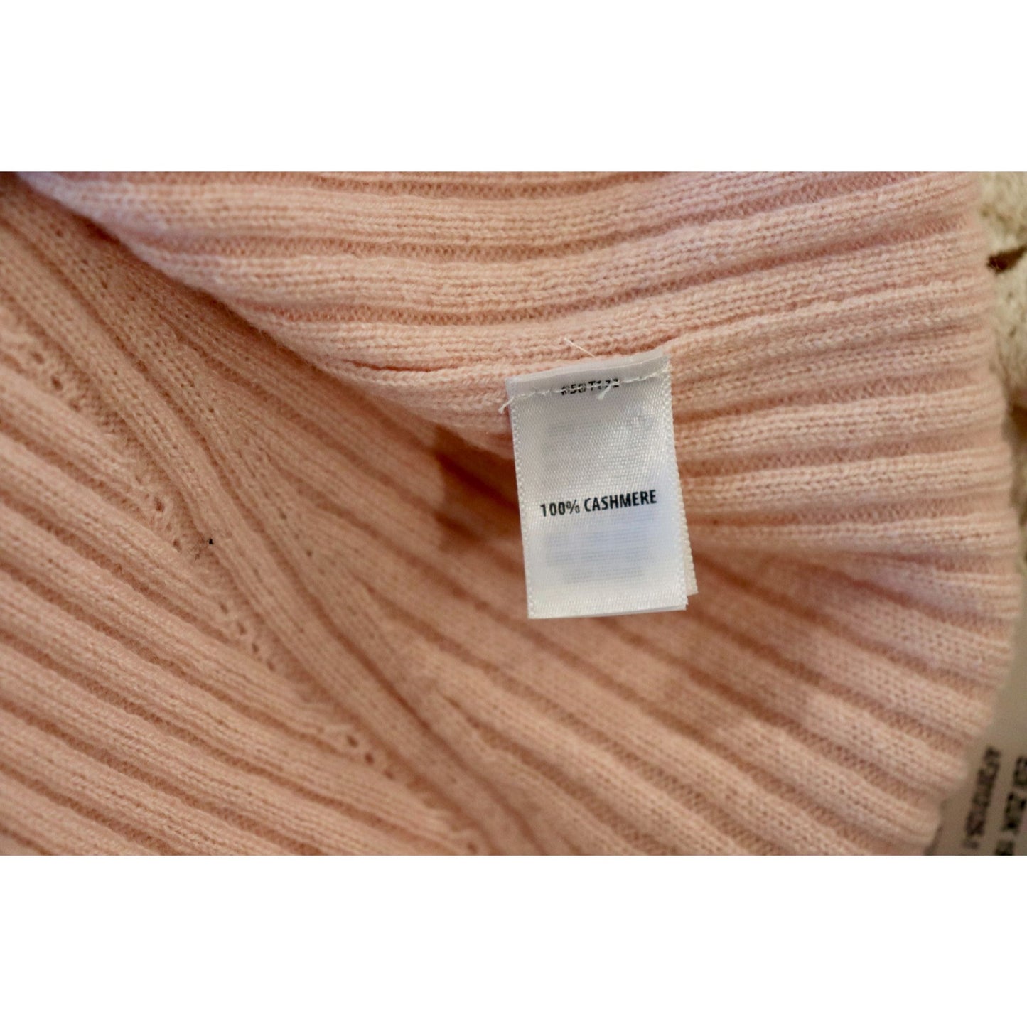St. John Pale Pink Ribbed Sleeveless 100% Cashmere Sweater Top, Size Large