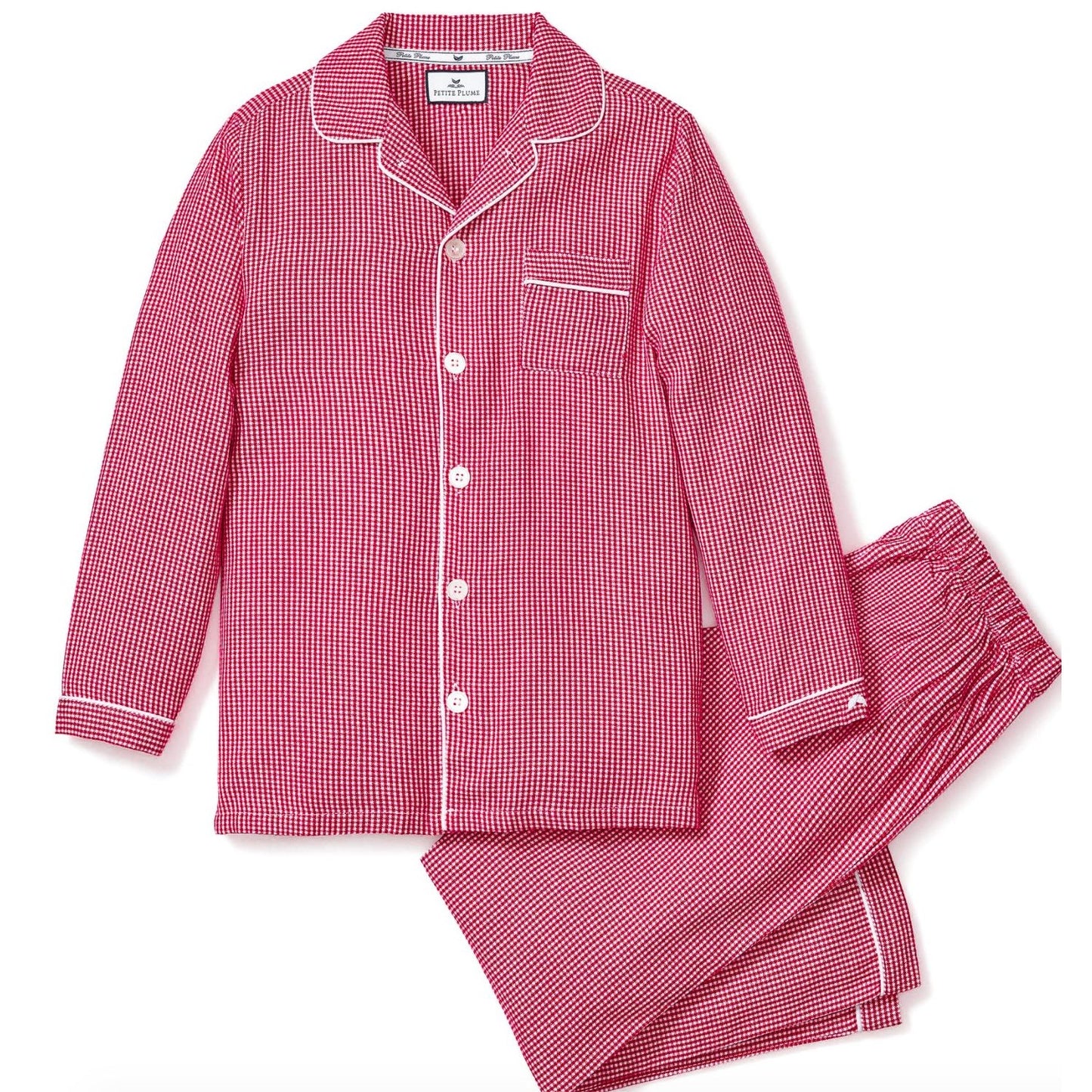Petite Plume Unisex Red Mini Gingham Flannel Pajama Set, 2T NWT